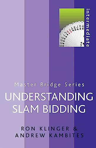 Book cover: "Understanding Slam Bidding" with playing cards and purple background.