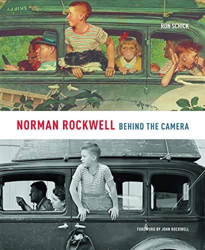 Norman Rockwell book cover: painting of children on a bus, photo below.