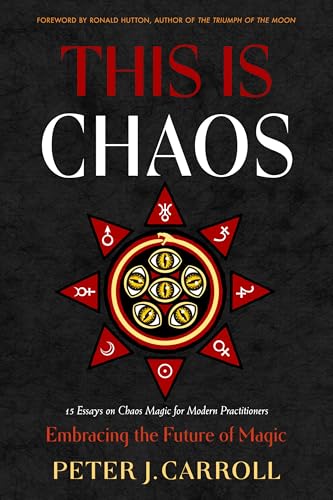 Book cover: "This Is Chaos" with occult symbols and large white text.