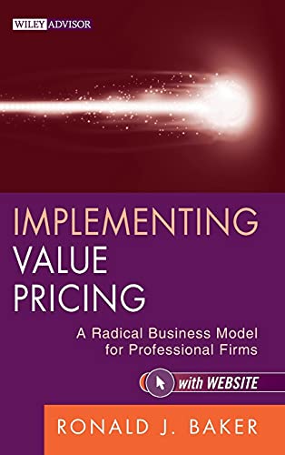 Purple book cover with white text: "Implementing Value Pricing" and author name.