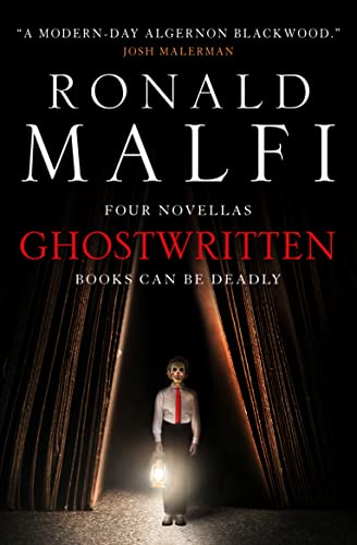 Book cover for "Ghostwritten" by Ronald Malfi, featuring a child with a lantern.