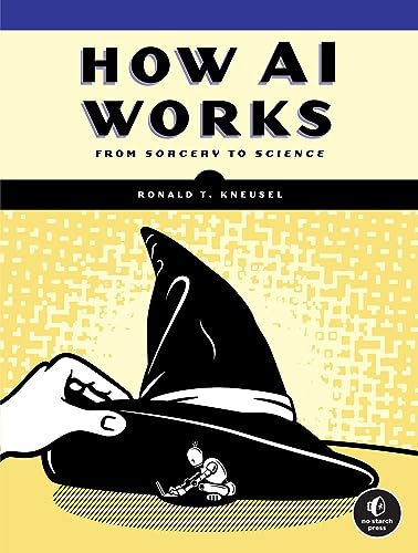 Book cover: “How AI Works” with a wizard’s hat and robot illustration.