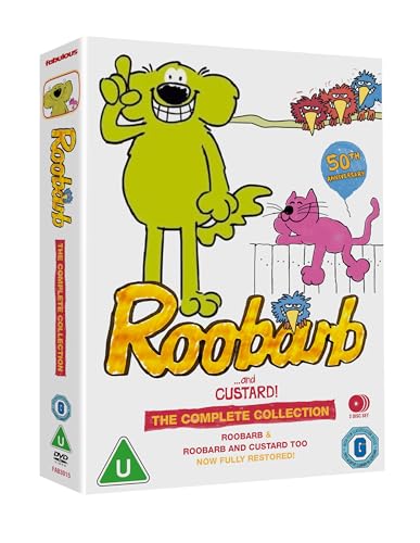 DVD cover for "Roobarb & Custard" featuring cartoon dog and cat.