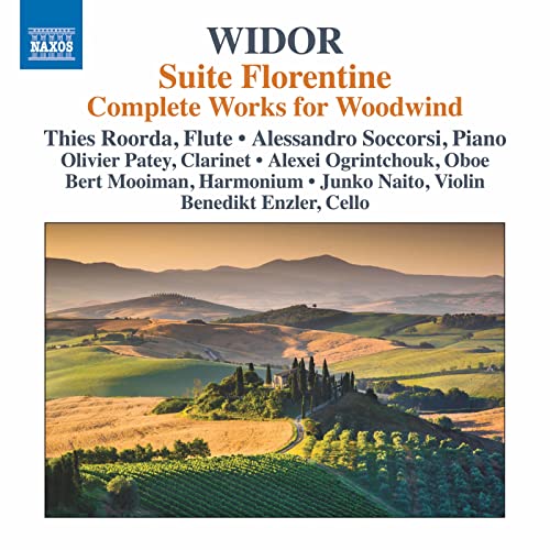 CD cover for Widor’s Suite Florentine with Tuscan landscape backdrop.