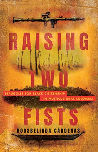 Book cover: "Raising Two Fists" with a gun and palm trees image.