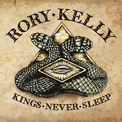 CD cover for Rory Kelly’s “Kings Never Sleep” featuring snakes and an eye.