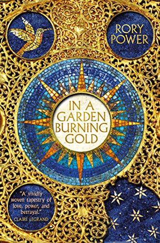 Book cover: ornate gold and blue mosaic design with a bird.