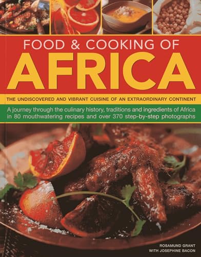 Cookbook cover featuring African food photography and bold red title text.