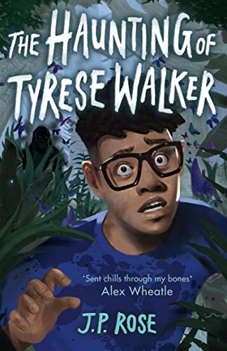 Book cover: boy with glasses looks shocked in a dark forest.
