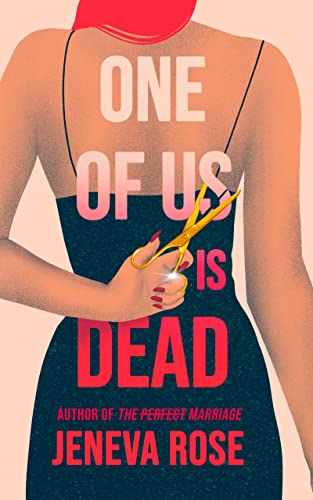 Book cover: woman in black dress holding gold scissors, red text.
