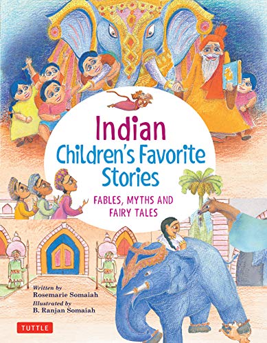 Book cover with colorful illustrations of Indian folklore and characters.