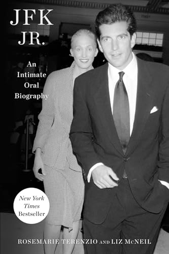 Black and white book cover featuring John F. Kennedy Jr. and Rosemarie Terenzio.