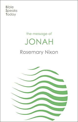 Book cover: "The Message of Jonah" by Rosemary Nixon, green wave design.