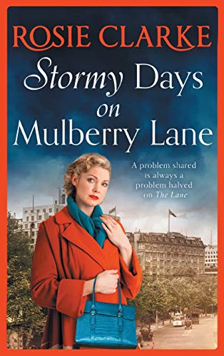 Book cover: woman in red coat with handbag, street scene background.