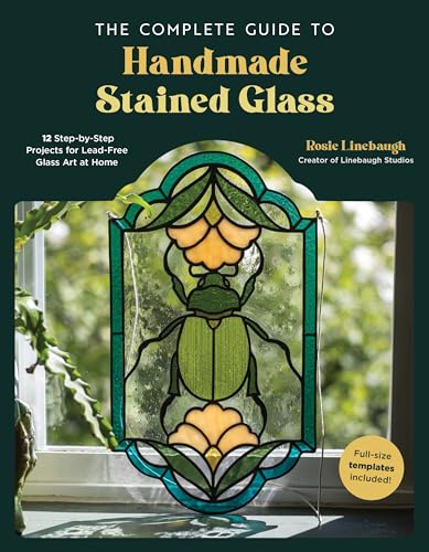 Book cover featuring a colorful stained glass panel with floral design.