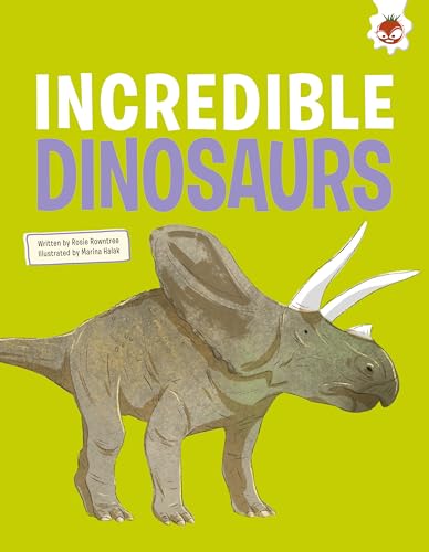 Book cover featuring an illustrated Triceratops dinosaur with large horns.