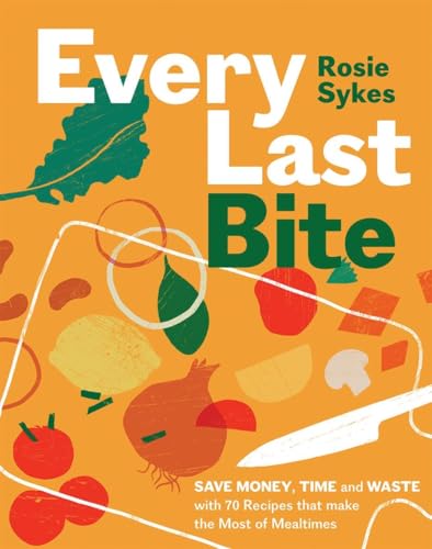 Cookbook cover with colorful illustrations of fruits, vegetables, and a knife.