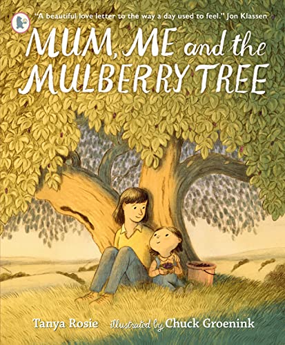 Book cover: mother and child sit beneath a large mulberry tree.