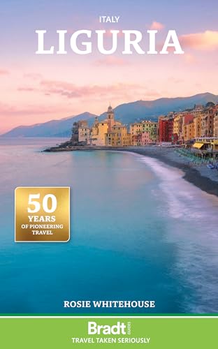 Book cover showing a coastal Italian town at sunset with turquoise water and mountains.