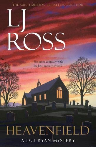 Book cover: church and graveyard silhouetted against a fiery sunset.