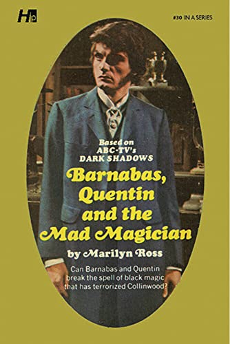 Paperback book cover featuring a man in a suit, “Barnabas, Quentin and the Mad Magician.”