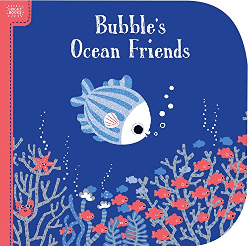 Blue children’s book cover with a striped fish and coral reef.
