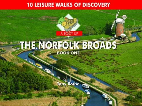 Book cover: Norfolk Broads landscape with boats, windmill, and walking boot logo.