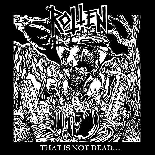 Black and white album cover with skeletal figures and gothic imagery.