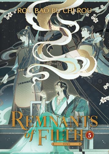 Novel cover with illustrated characters in traditional clothing, teal and gold tones.