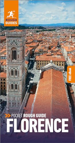 Aerial view of Giotto's Campanile and Florence cityscape on a travel guide book cover.