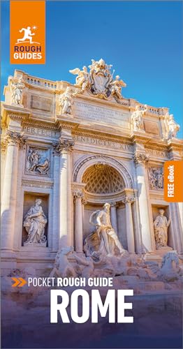 Front cover of the Pocket Rough Guide Rome travel book featuring the Trevi Fountain.