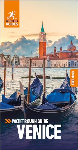 Venice travel guide cover with gondolas and St. Mark’s Campanile.