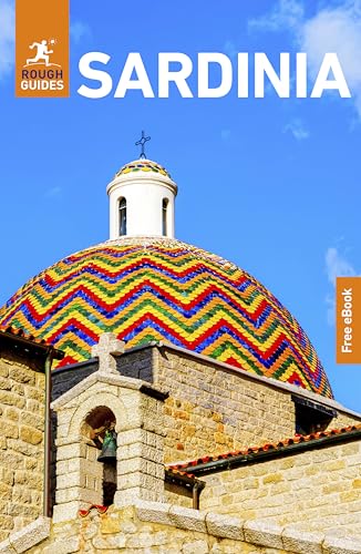 Rough Guides Sardinia travel book cover featuring a colorful tiled church dome against blue sky.