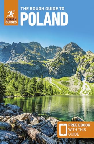 The Rough Guide to Poland book cover featuring a mountain lake and forest landscape.