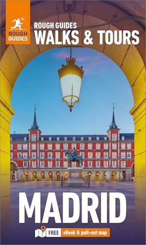 Rough Guides travel book cover featuring a view of Plaza Mayor in Madrid, Spain.