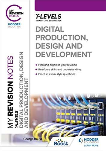 Revision notes cover for Digital Production, Design and Development T Level.