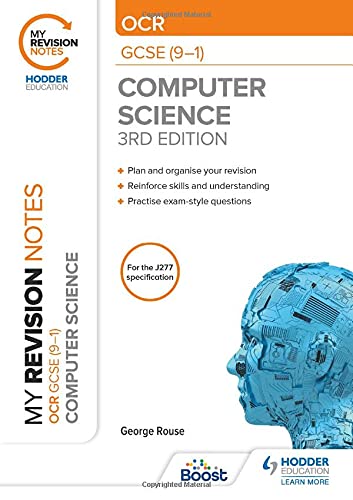 OCR GCSE Computer Science revision notes, third edition, with a robotic head.