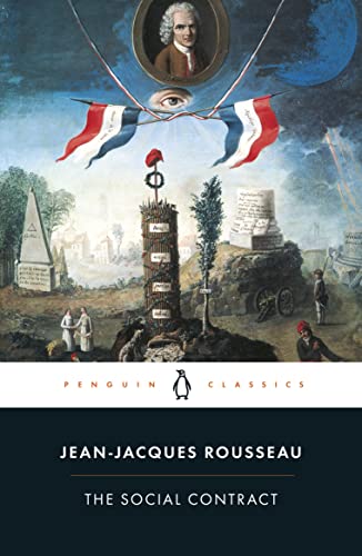 Book cover for The Social Contract by Jean-Jacques Rousseau featuring an allegorical French painting.