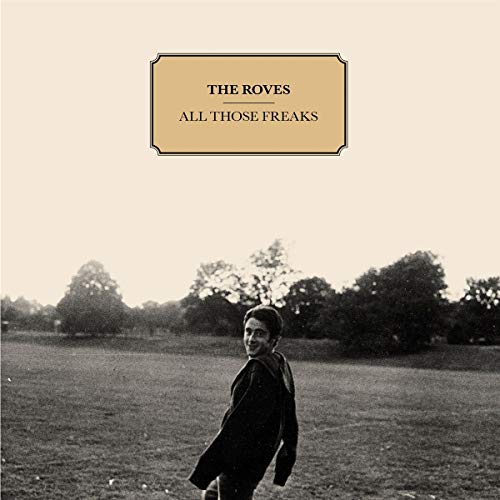 "Black and white vinyl album cover with a person standing in a field."