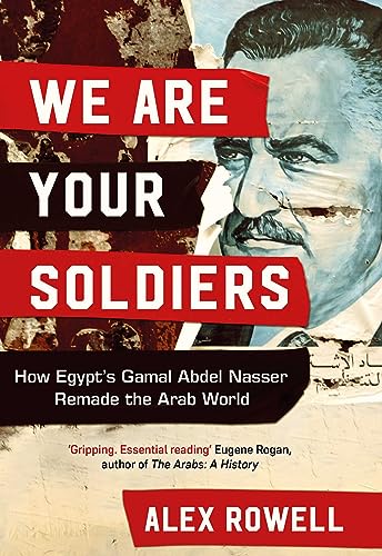 Book cover featuring a portrait of Gamal Abdel Nasser with red text overlays.