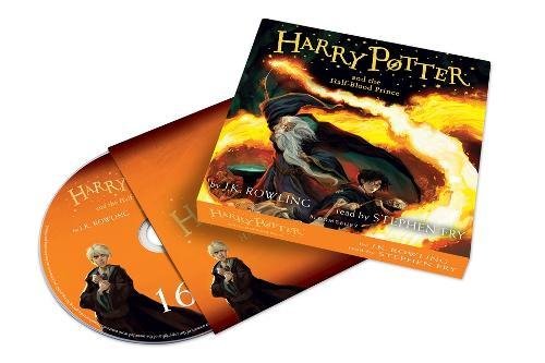 Harry Potter and the Half-Blood Prince" audiobook with cover art and CD.