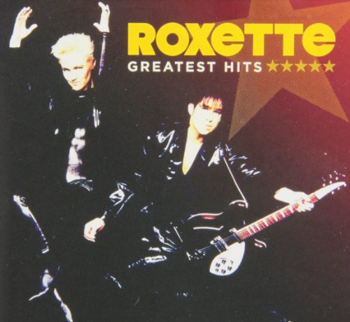 Roxette āGreatest Hitsā CD cover with band members and guitar.