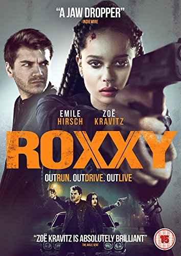 “Roxxy” DVD cover featuring Zoë Kravitz and Emile Hirsch holding guns.