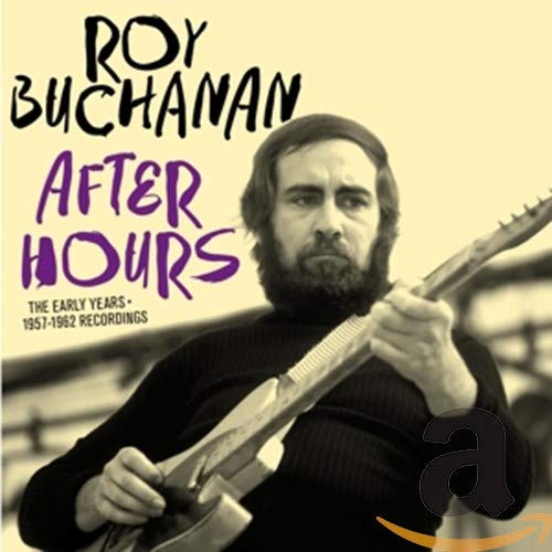 Roy Buchanan portrait with guitar on CD cover, sepia toned.