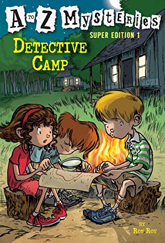 Book cover: three children with a magnifying glass and map.