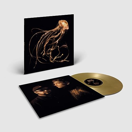 Gold vinyl record and album cover featuring jellyfish and band members.