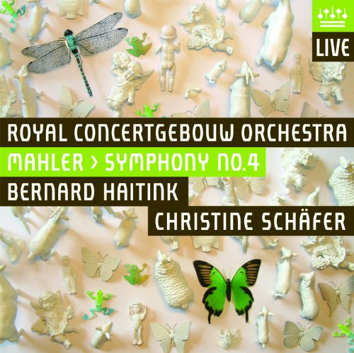 CD cover with text and decorative figurines, butterflies, and a dragonfly on a beige background.