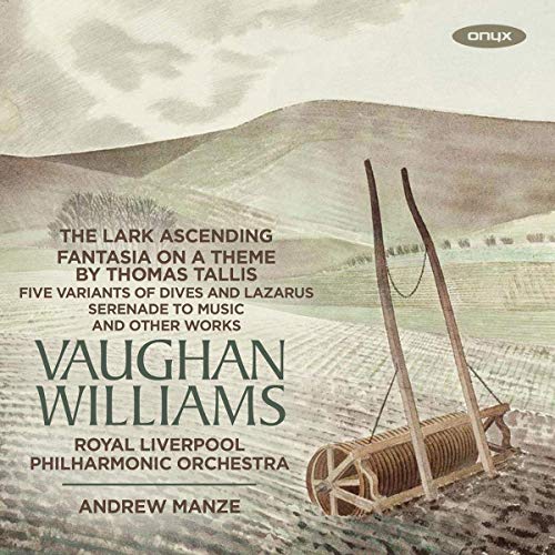 CD cover: pastoral landscape with a hay rake, text “Vaughan Williams”.