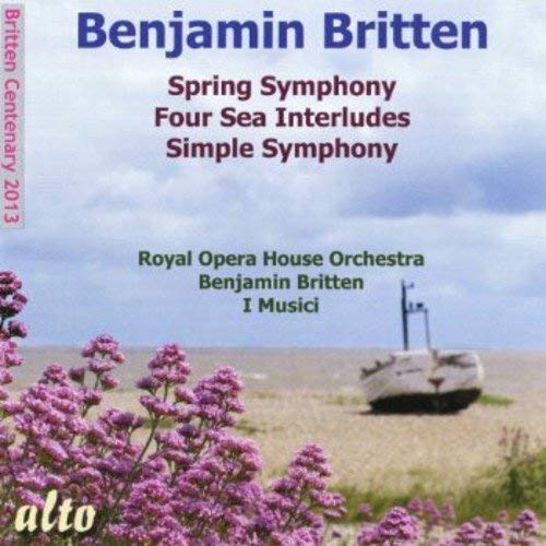 CD cover for Britten’s “Spring Symphony” with boat and flowers.
