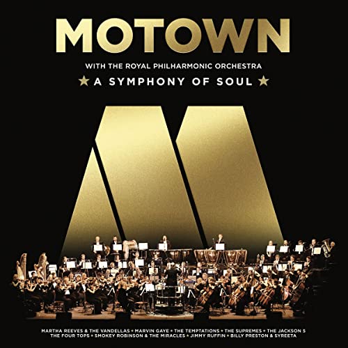 CD cover: "Motown With The Royal Philharmonic Orchestra" featuring an orchestra.
